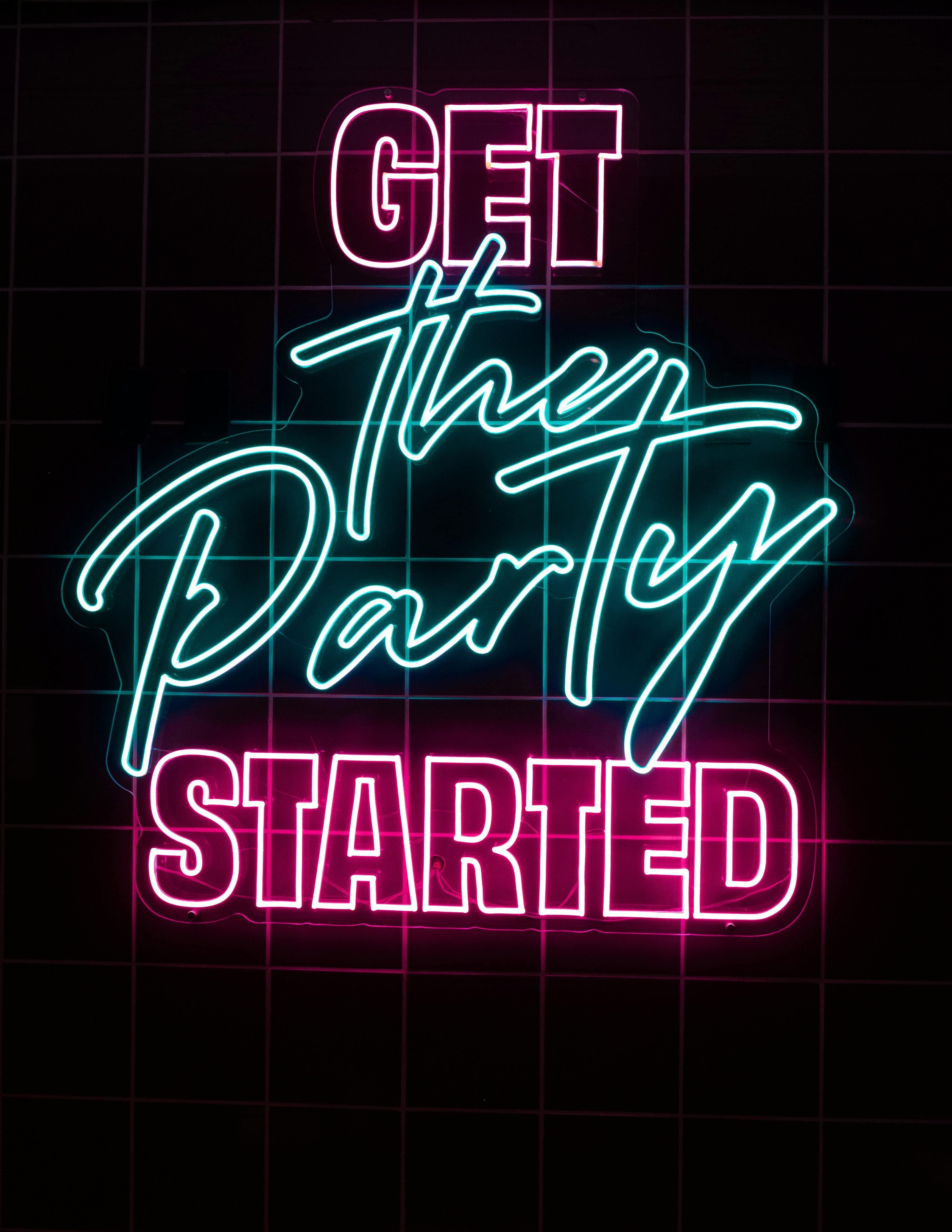 Neon LED sign for party backdrop